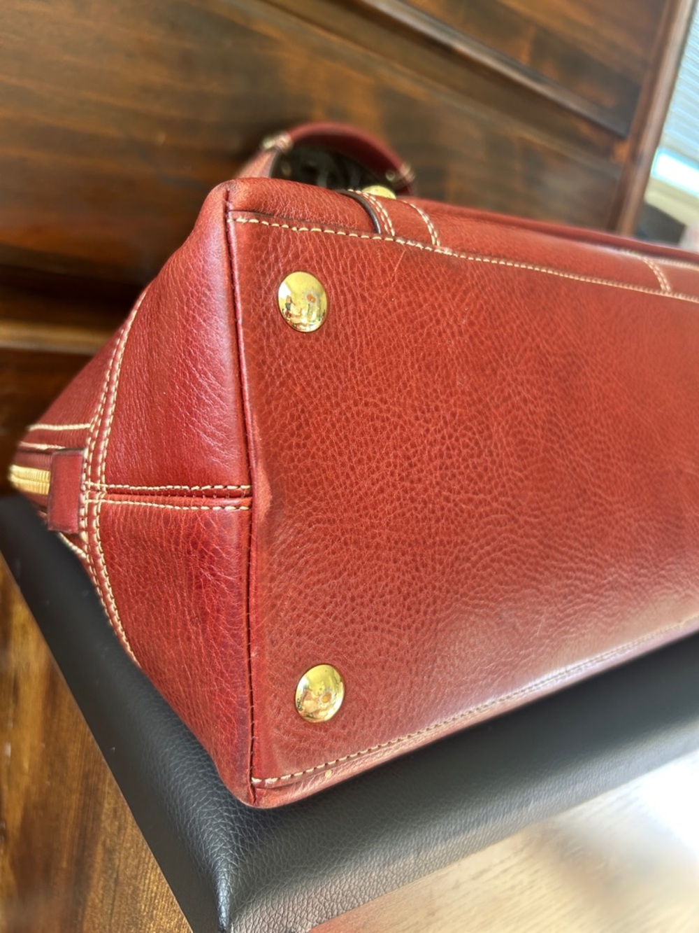 Authentic Vintage Coach Hampton Miranda Satchel Leather Bordeaux Burgundy 11085 - Picture 12 of 15